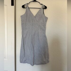 NEW Tommy Hilfiger Blue & White Striped Seersucker Dress Medium Nautical NWT